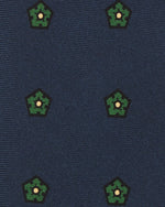 Load image into Gallery viewer, Silk Print Tie in Navy/Green/Butter Flower
