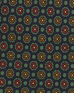 Load image into Gallery viewer, Silk Print Tie in Navy/Olive/Burgundy Flower Medallion
