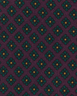 Load image into Gallery viewer, Hand-Rolled Wool Print Tie in Plum/Hunter Square Flower
