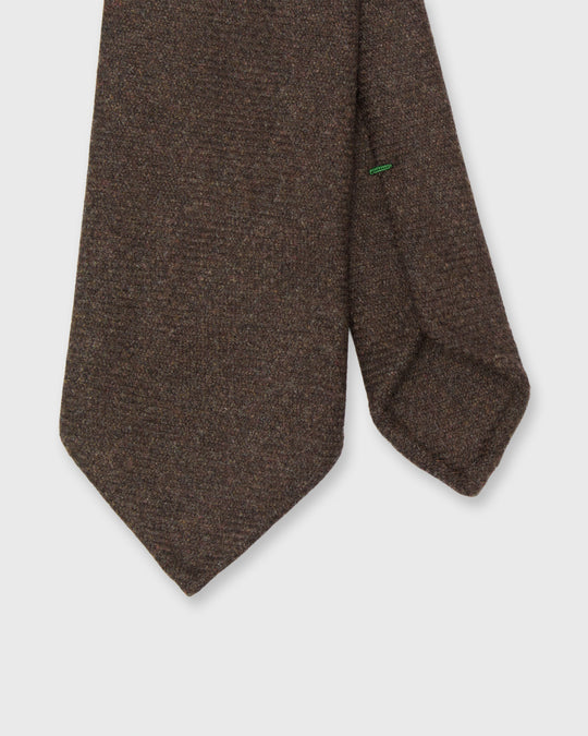 Hand-Rolled Wool Woven Tie in Chocolate