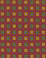 Load image into Gallery viewer, Hand-Rolled Silk Print Tie in Beet/Avocado/Yellow Flower
