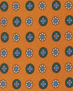 Load image into Gallery viewer, Silk Print Tie in Gold/Blue/Yellow Foulard
