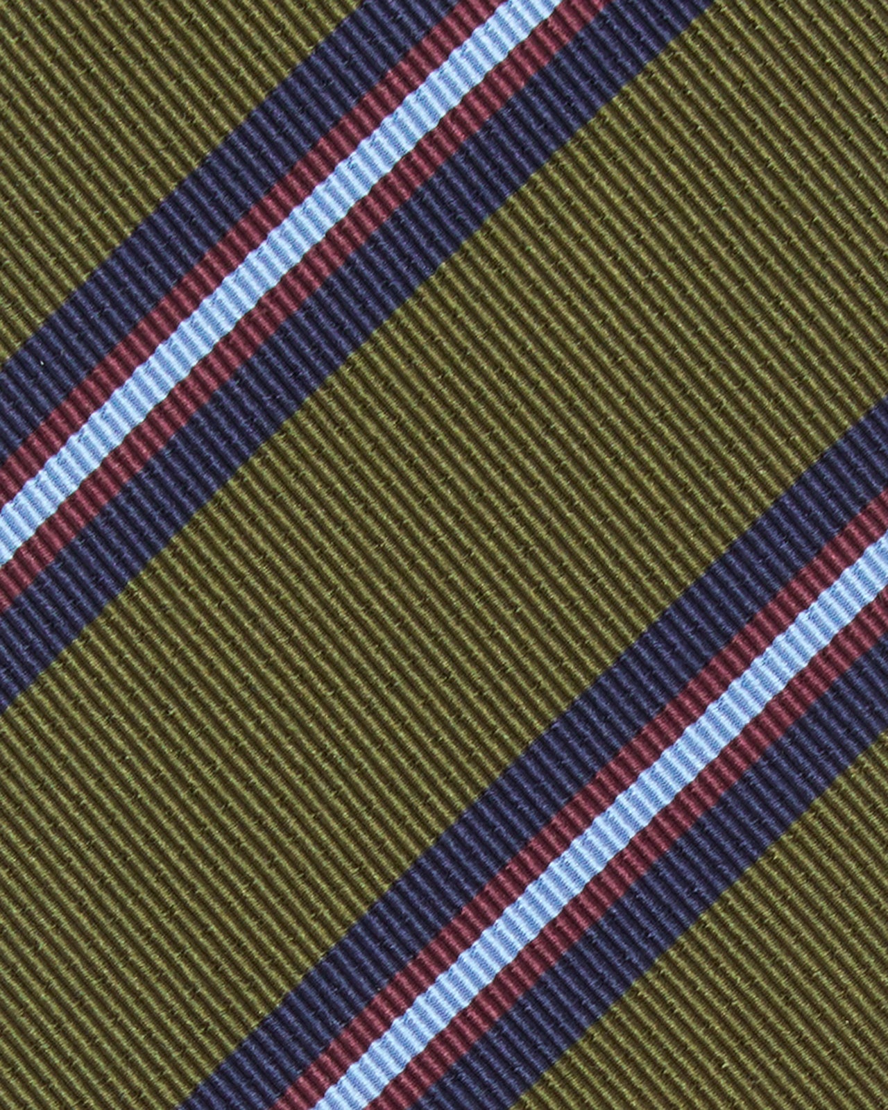 Hand-Rolled Mogador Tie in Olive/Navy/Dutch Stripe