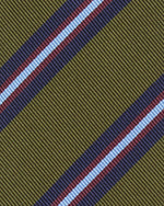 Load image into Gallery viewer, Hand-Rolled Mogador Tie in Olive/Navy/Dutch Stripe

