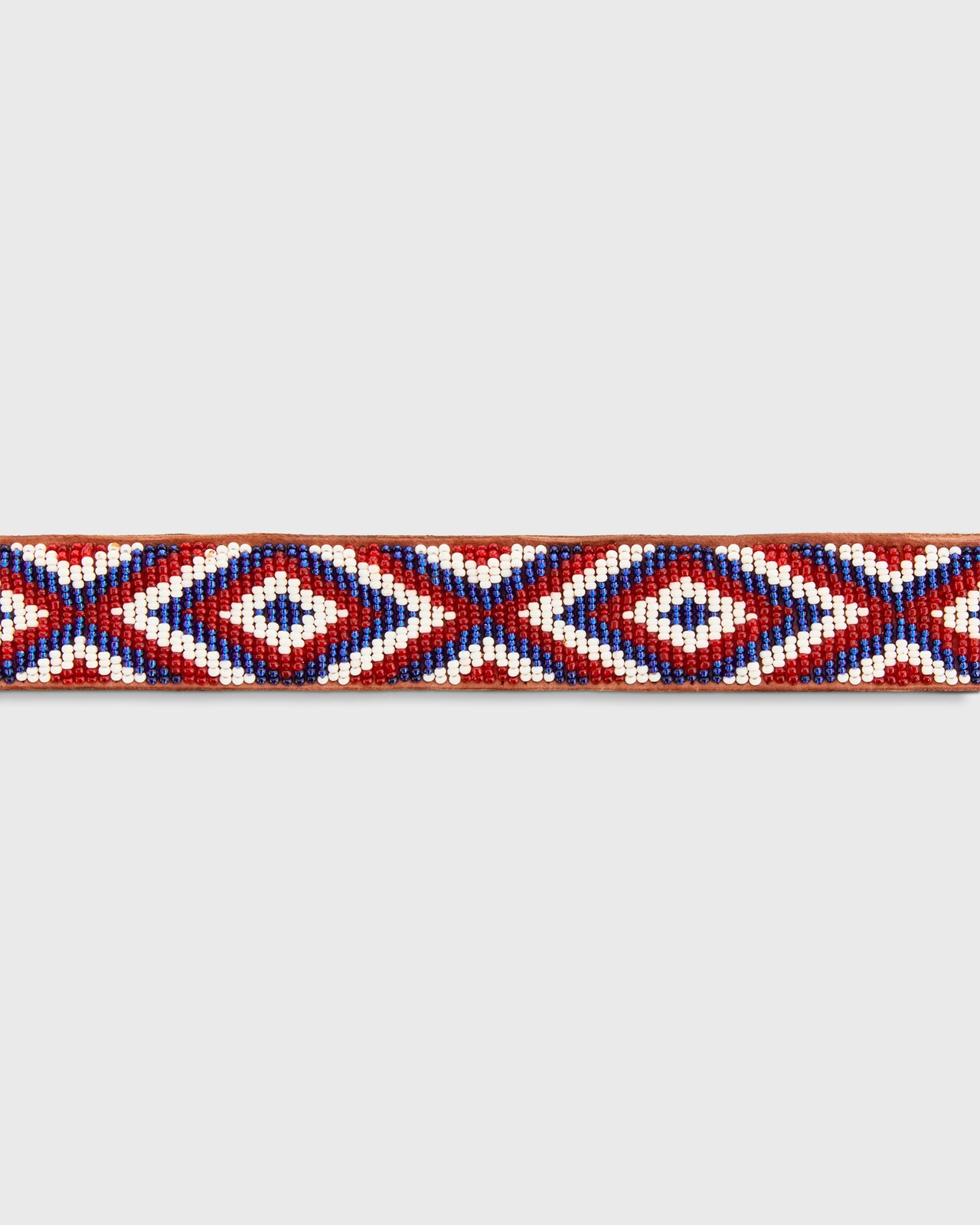 1.25" African Beaded Belt in Blue/Red Mosi
