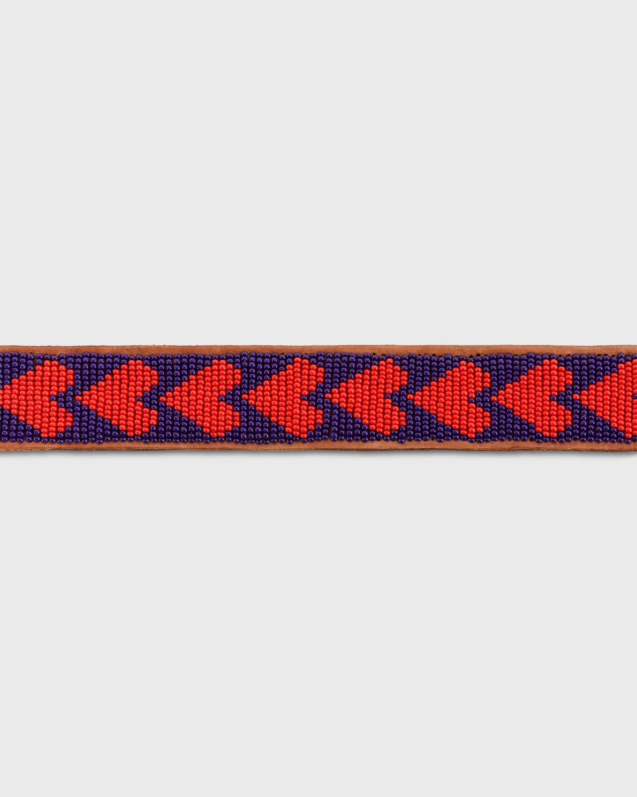 1.25" African Beaded Belt in Navy/Red All Hearts
