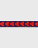 Load image into Gallery viewer, 1.25" African Beaded Belt in Navy/Red All Hearts
