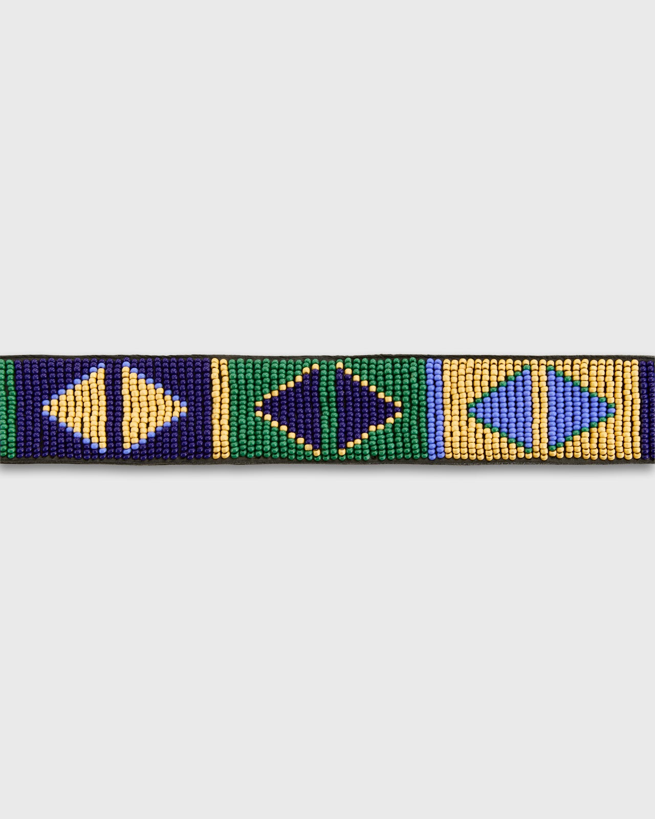 1.25" African Beaded Belt in Blue/Green Kilifi