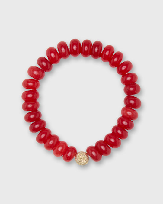 Semi Precious Beaded Bracelet in Red Beauty Monochrome
