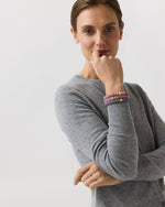 Load image into Gallery viewer, Semi Precious Beaded Bracelet in Amethyst Knit Monochrome
