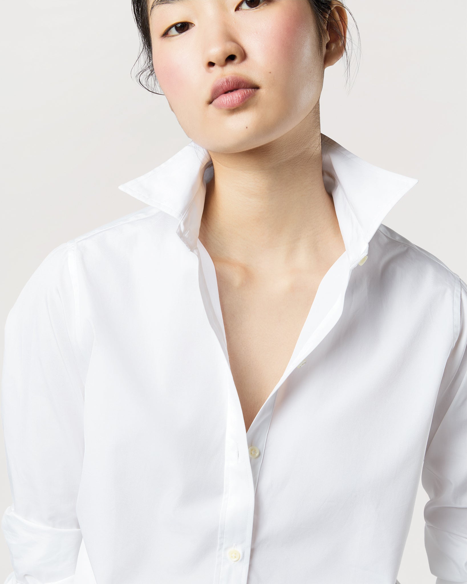 Tomboy Popover Shirt in White Poplin