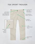 Load image into Gallery viewer, Tex Sport Trouser in Stone Lightweight Twill

