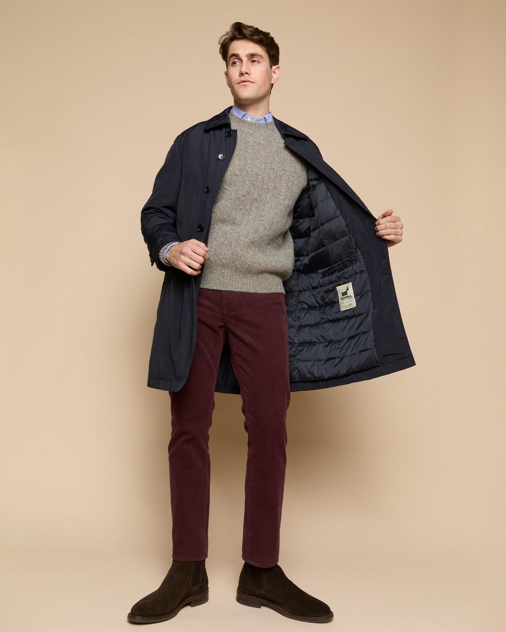 Cashball Traveler's Trench in Navy Nylon