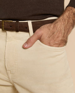 Slim Straight 5-Pocket Pant in Bone Garment-Dyed Corduroy