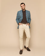 Load image into Gallery viewer, Virgil No. 2 Jacket in Blue/Grey/Mocha Windowpane Tweed
