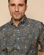 Load image into Gallery viewer, Button-Down Sport Shirt in Ink/Multi Floral Corduroy
