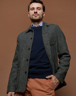 Load image into Gallery viewer, Chore Jacket in Loch Herringbone Harris Tweed
