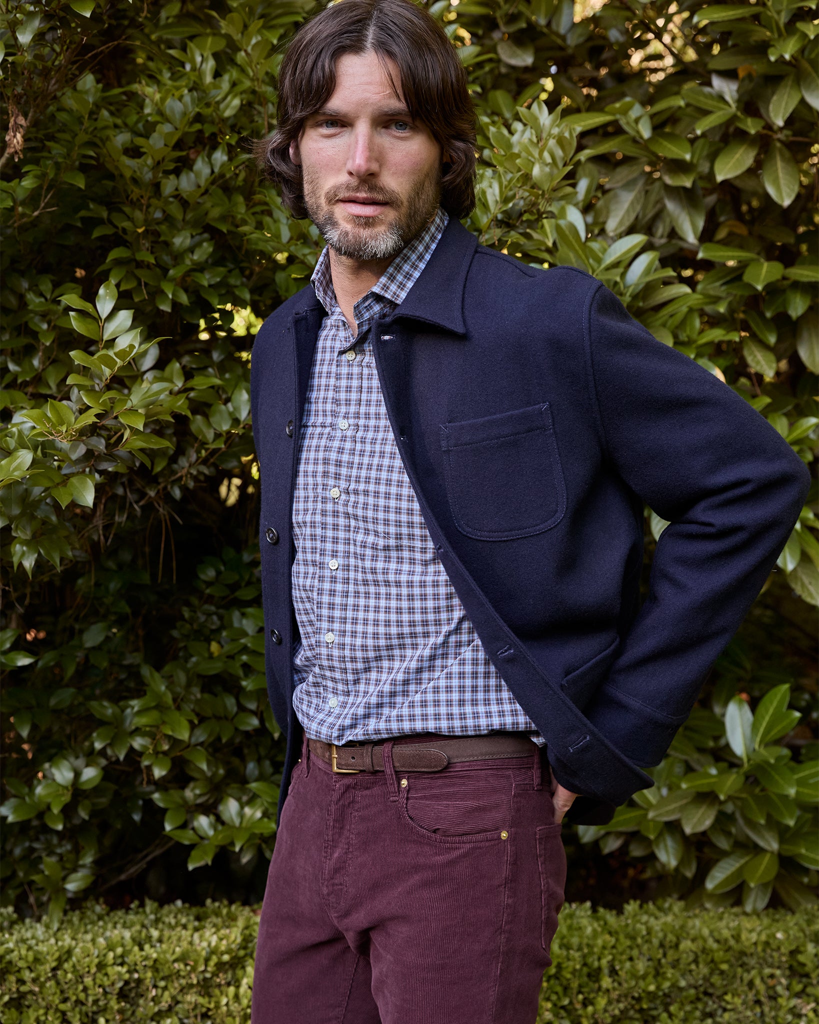 Chore Jacket in Navy Wool Melton