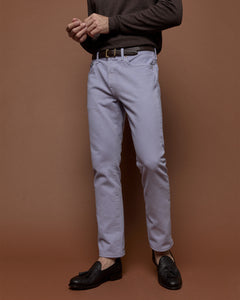 Slim Straight Jean in Lavender Garment-Dyed Denim