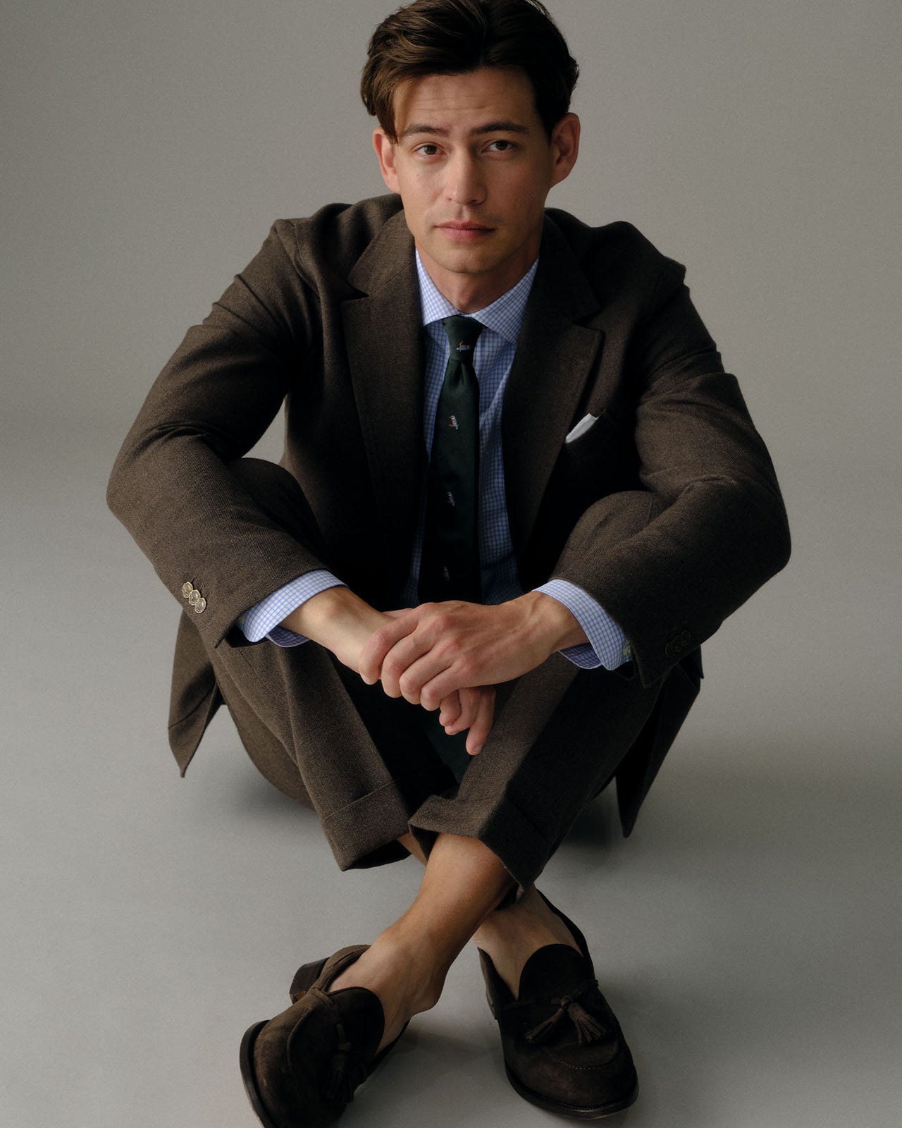 Ghost Blazer in Char Brown Country Cloth