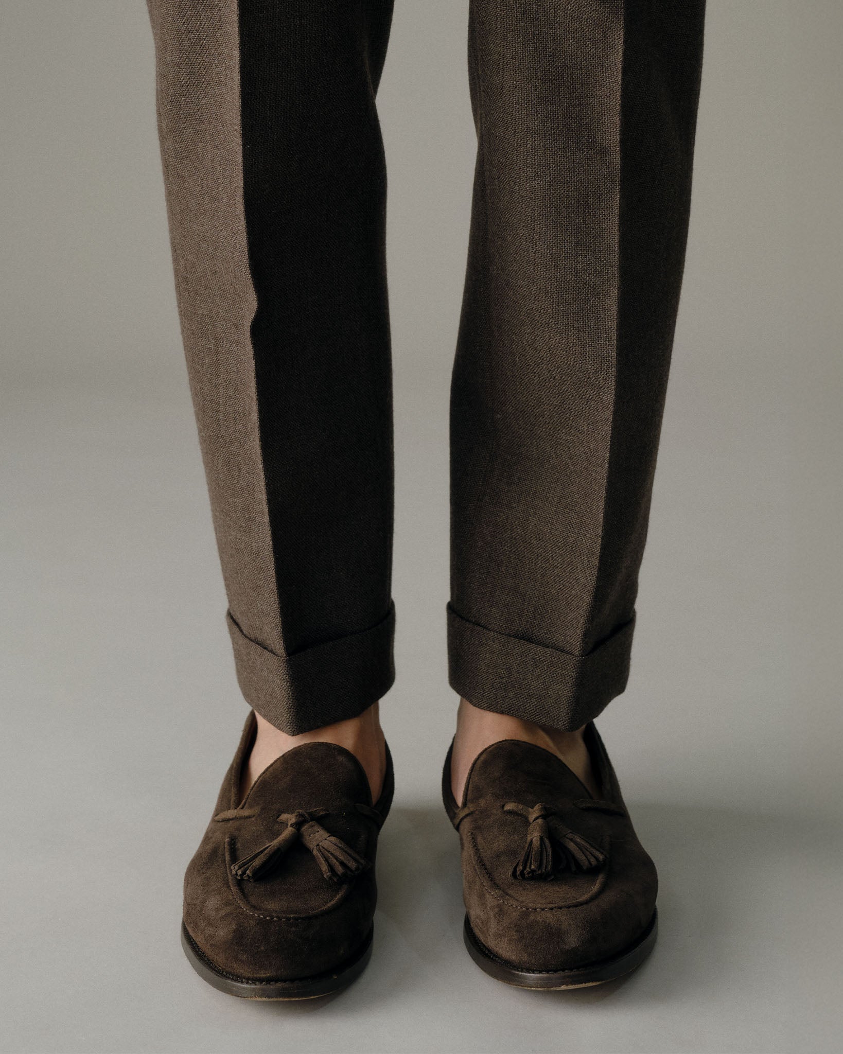Ghost Trouser in Char Brown Country Cloth