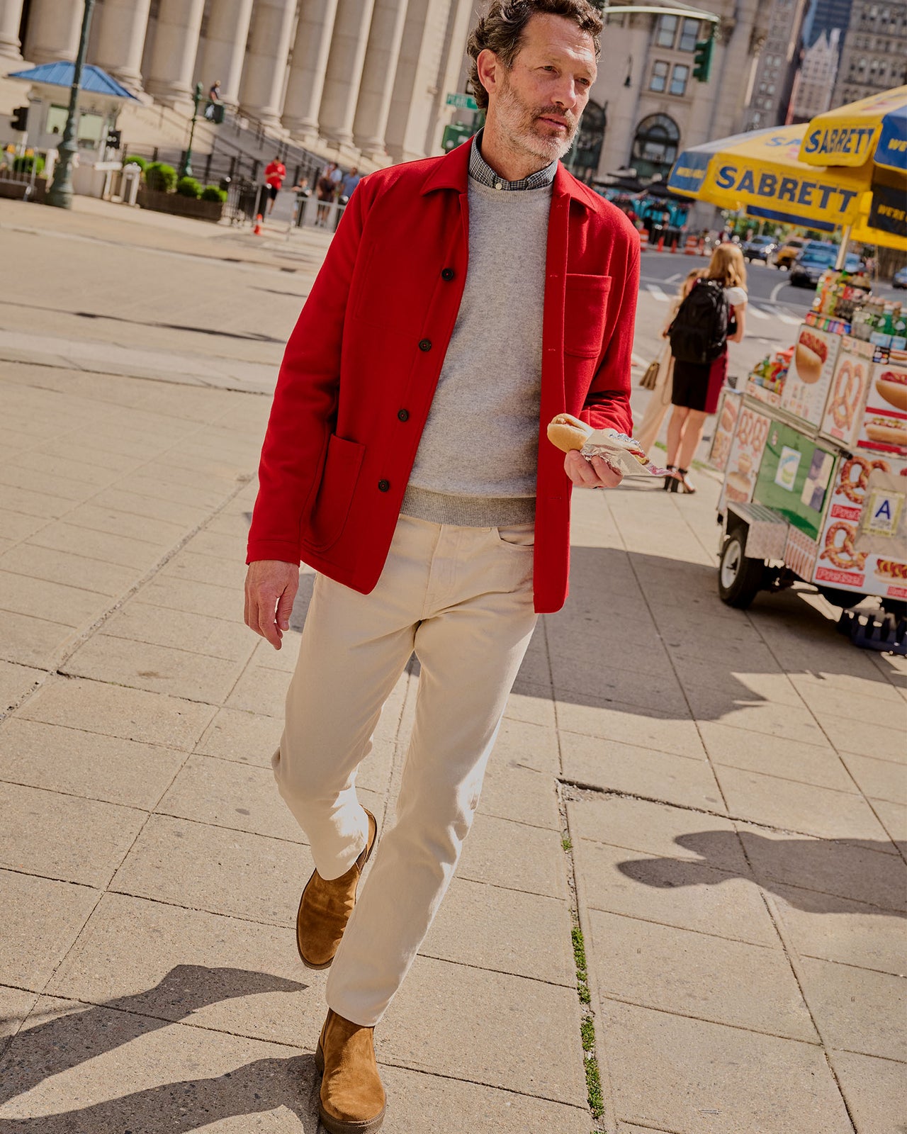 Chore Jacket in Red Melton