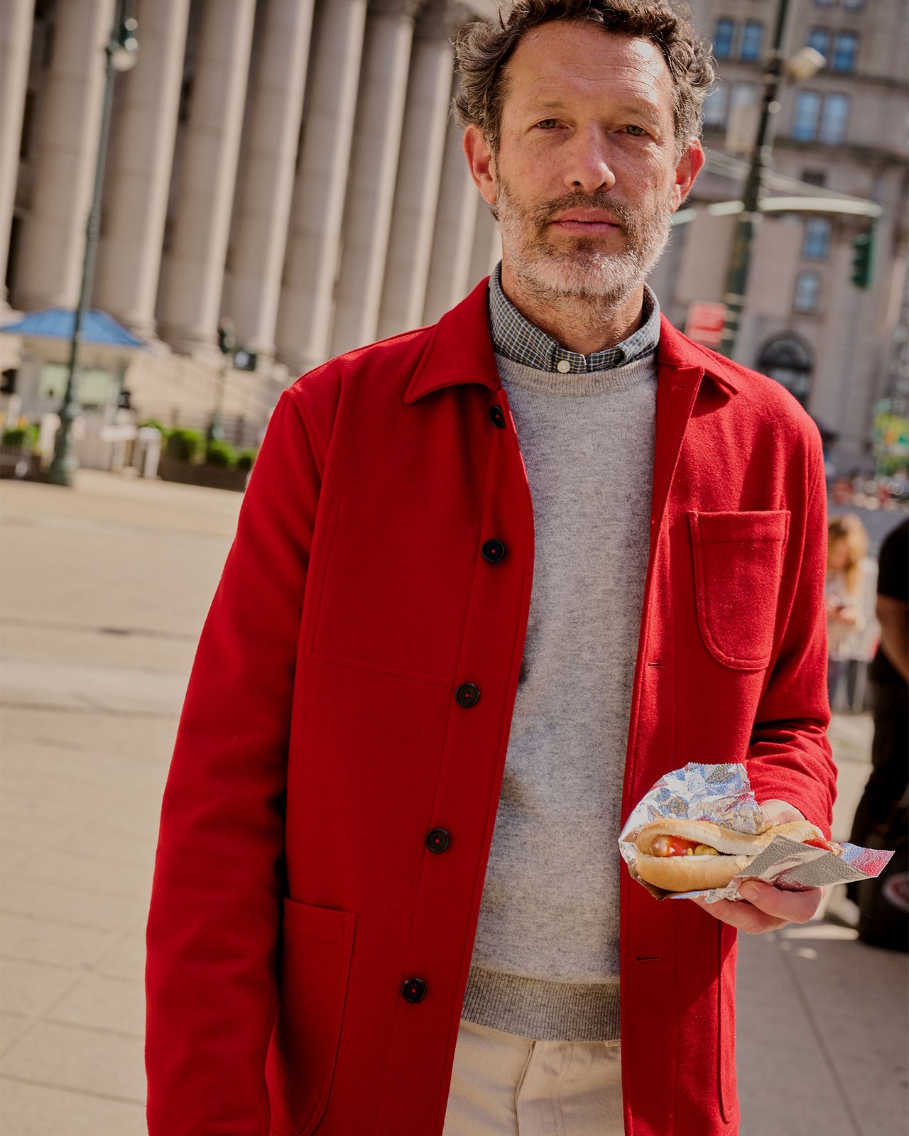 Chore Jacket in Red Melton