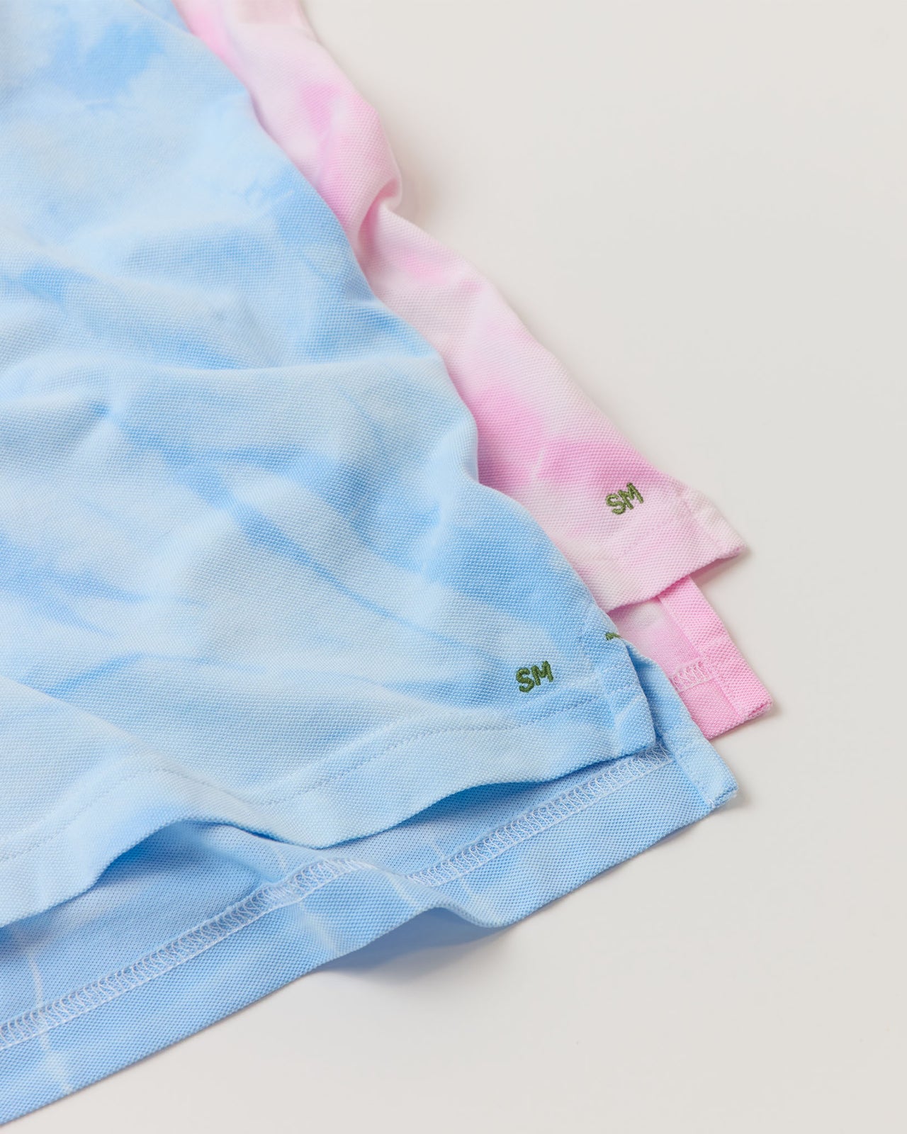 Court Polo in Sky/White Tie-Dye Pima Pique