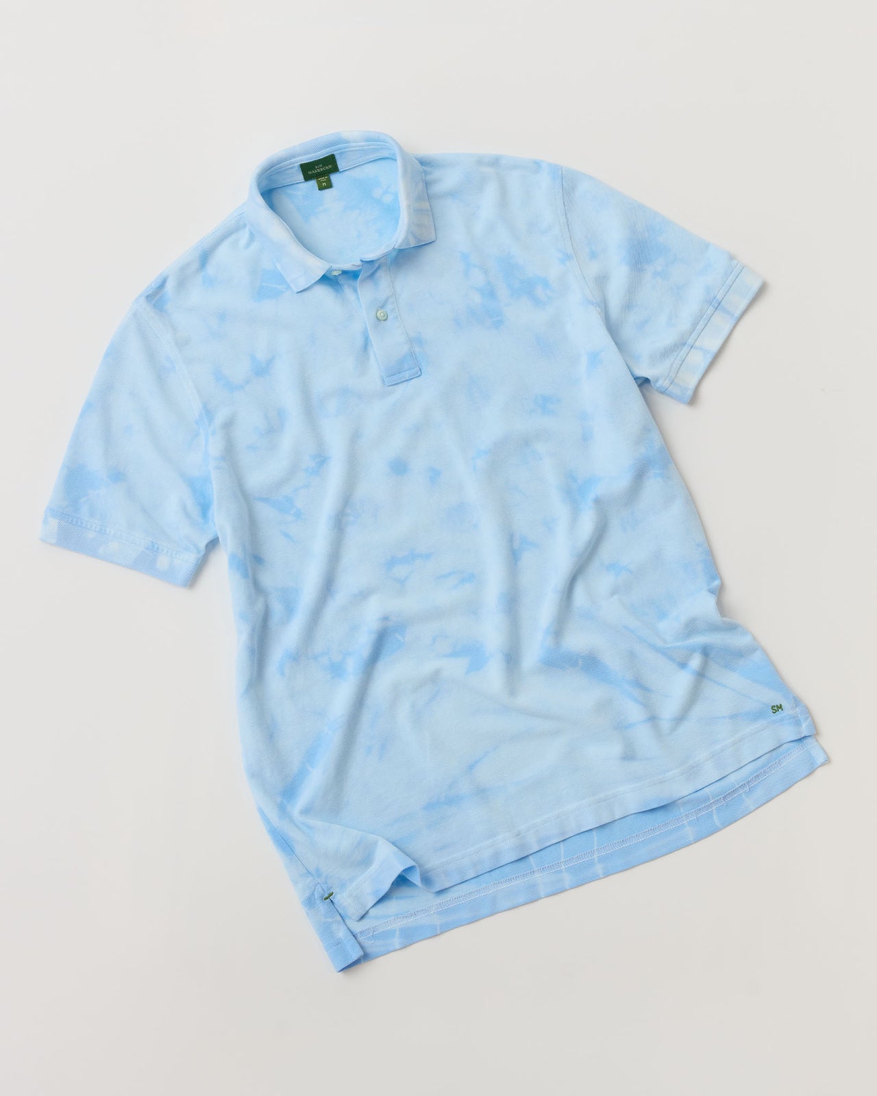 Court Polo in Sky/White Tie-Dye Pima Pique