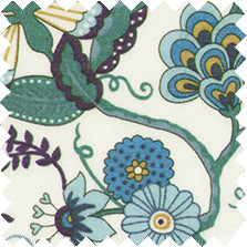 Made-to-Order Director Shirt in Ivory/Azure Multi Mabelle Liberty Fabric