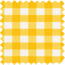 Made-to-Order Pleated Wrap Skirt in Yellow Medium Gingham Poplin