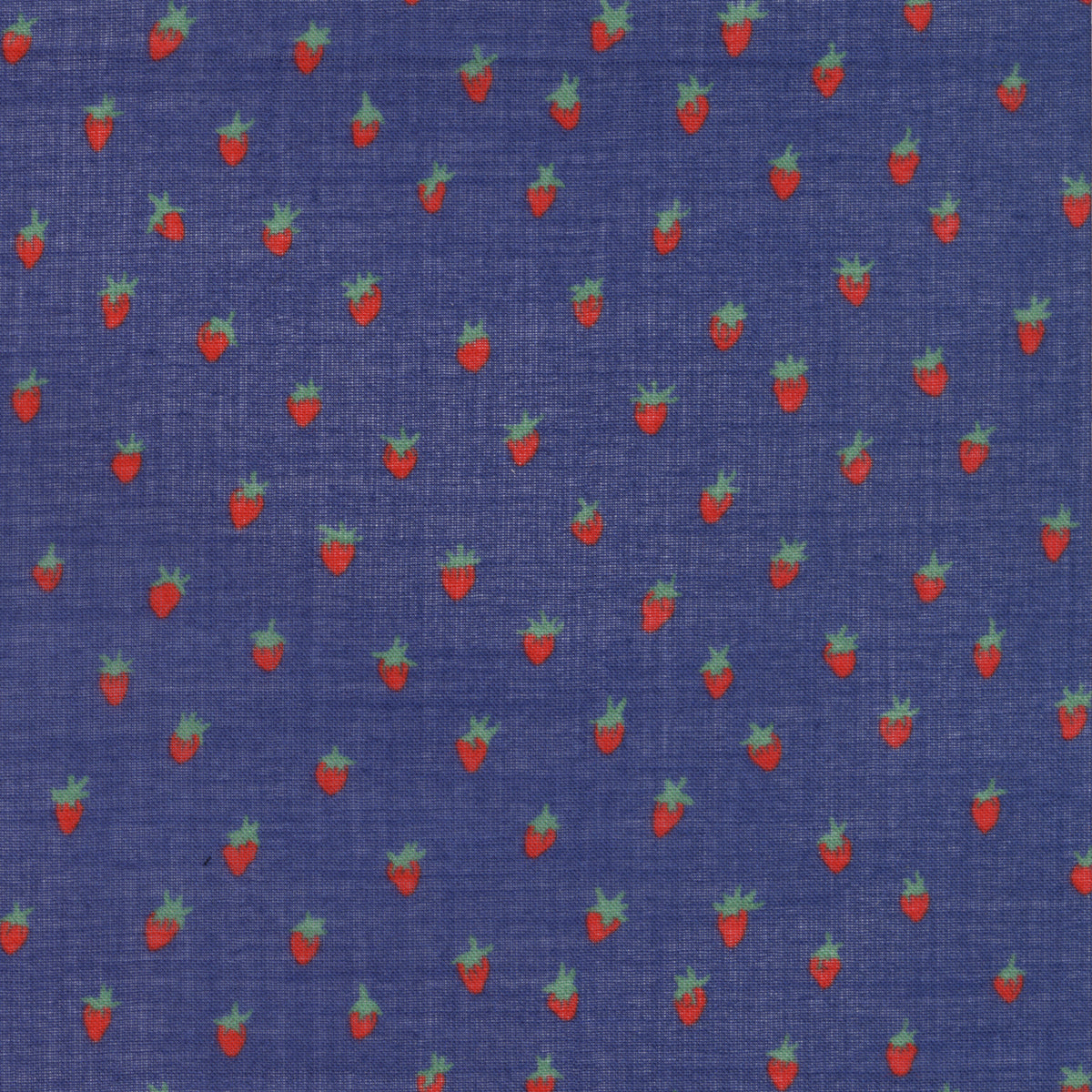 Made-to-Order Fabric in Navy Strawberry Cotton Lawn