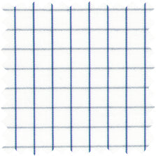 Made-to-Order Classic Shirtwaist Dress in White/Blue Graph Check Poplin