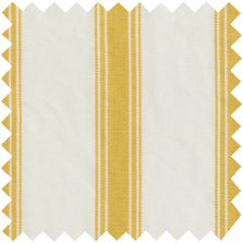 Made-to-Order Pleated Wrap Skirt in Gold/Ivory Balanced Stripe Poplin