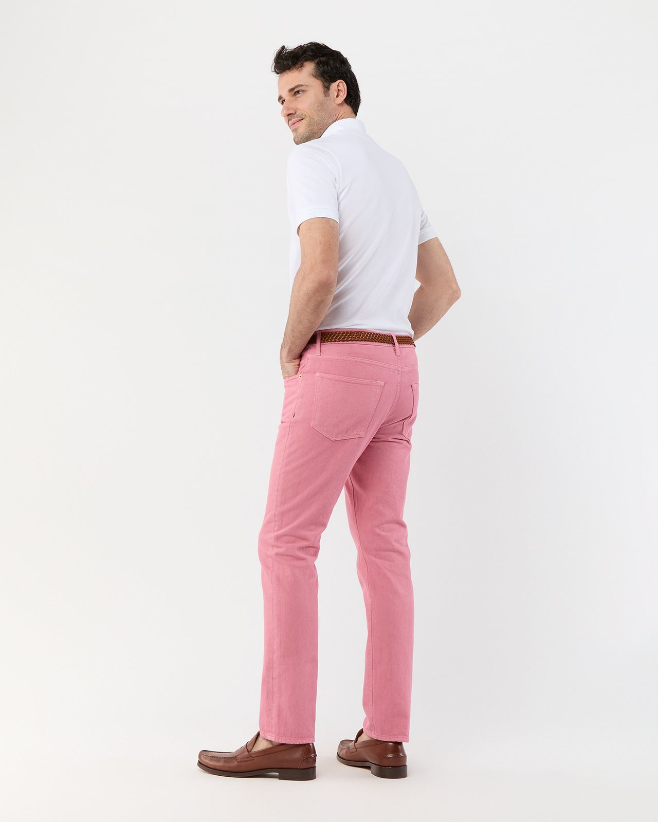 Court Polo in White Pima Pique