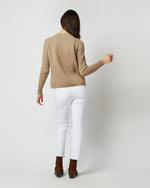 Load image into Gallery viewer, Eli Shaker-Stitch Sweater in Heather Mink Cashmere
