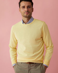 Crewneck Sweater in Lemon Cotton