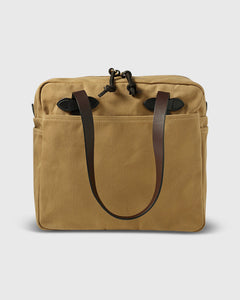 Zip-Top Tote Bag Tan