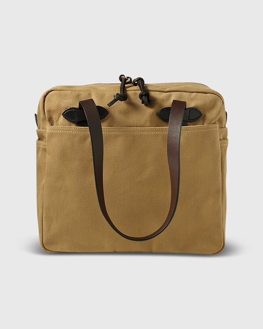 Zip-Top Tote Bag Tan