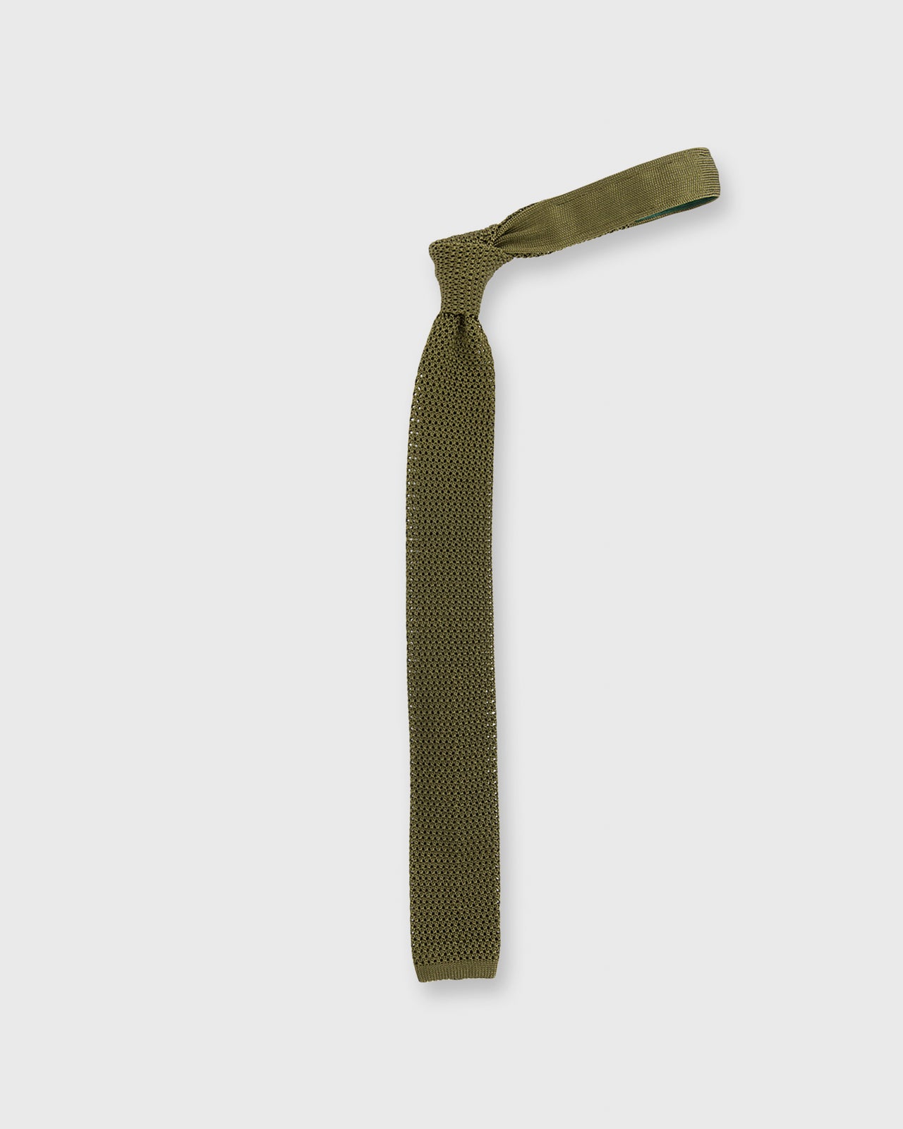 Silk Knit Tie Olive