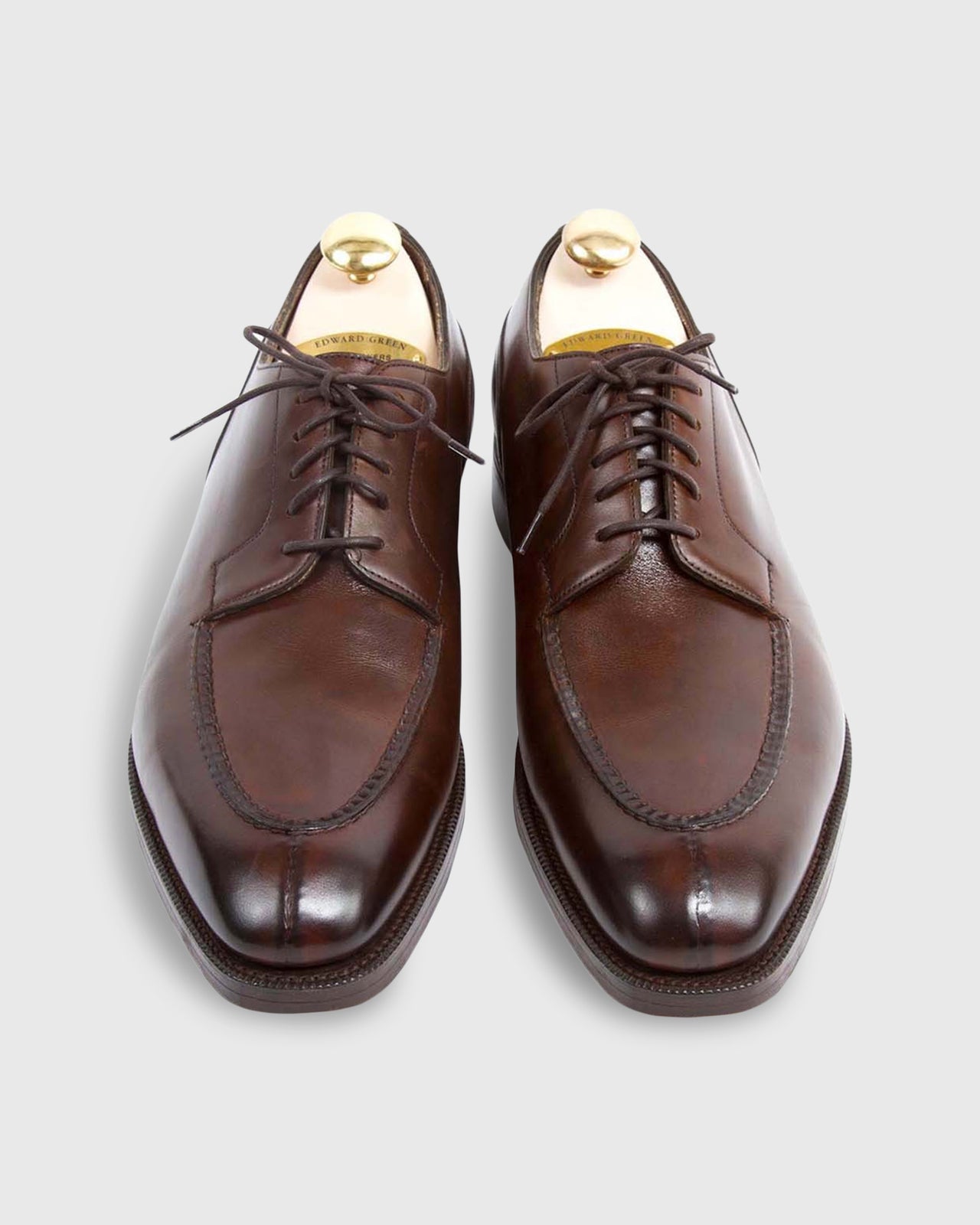 Dover Split-Toe Derby Shoe in Dark Oak Antique Calfskin - 11 by Edward Green Dover Split-Toe Derby Shoe in Dark Oak Antique Calfskin - 11 by Edward Green