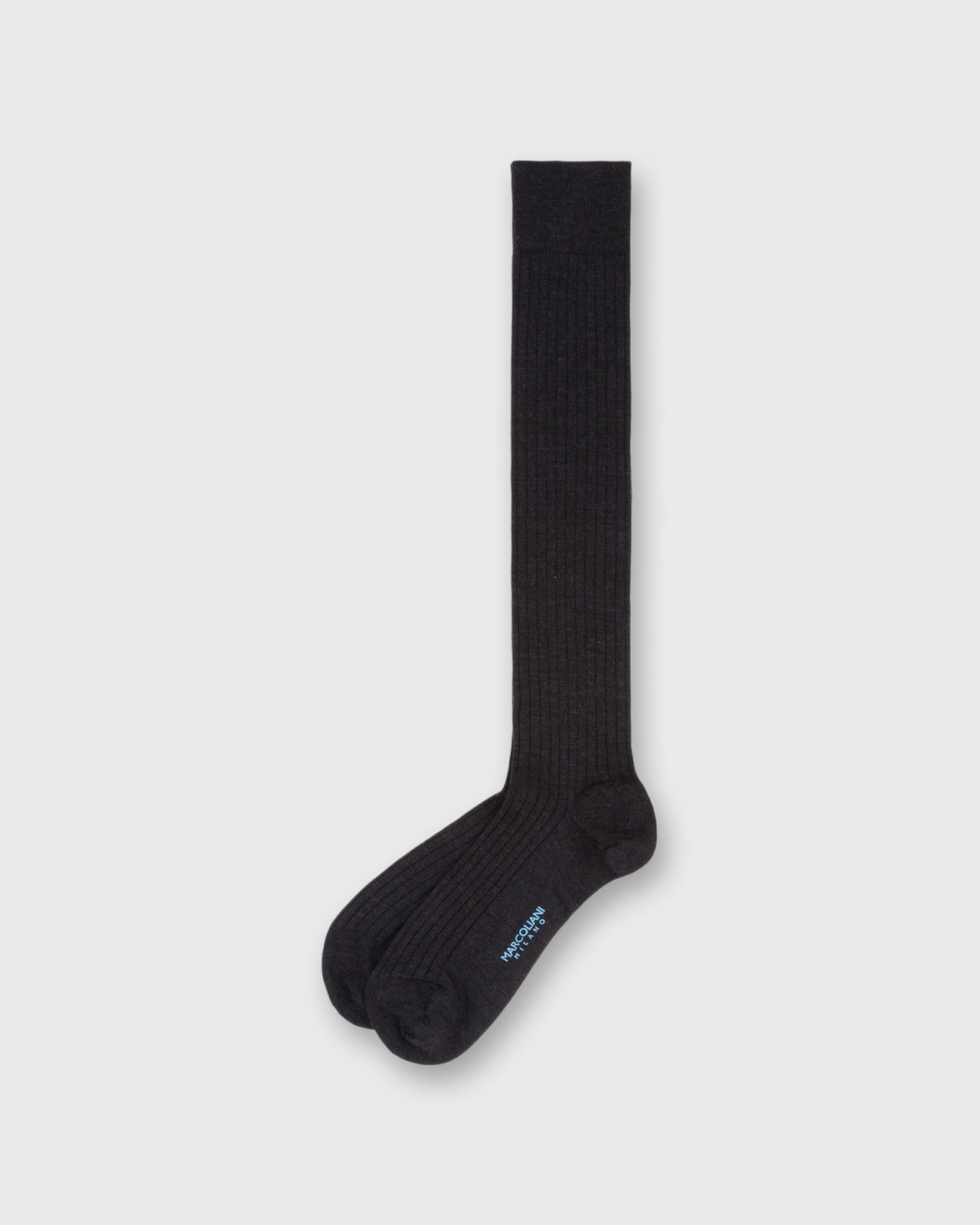 extra long dress socks Over-The-Calf Dress Socks in Charcoal Extra Fine Merino by Marcoliani