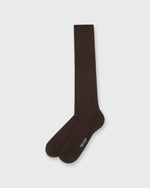 Load image into Gallery viewer, Over-The-Calf Dress Socks in Chocolate Extra Fine Merino

