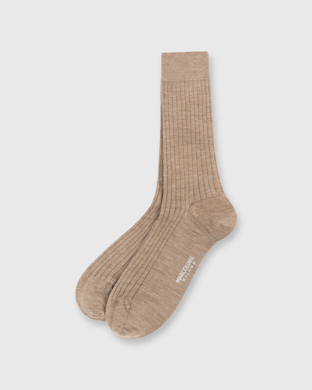 Marcoliani 2740 Extra Fine Merino Ribbed Dress Socks 8-11 / Natural Beige