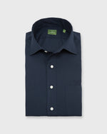 Load image into Gallery viewer, Spread Collar Sport Shirt Navy Poplin
