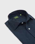 Load image into Gallery viewer, Spread Collar Sport Shirt Navy Poplin

