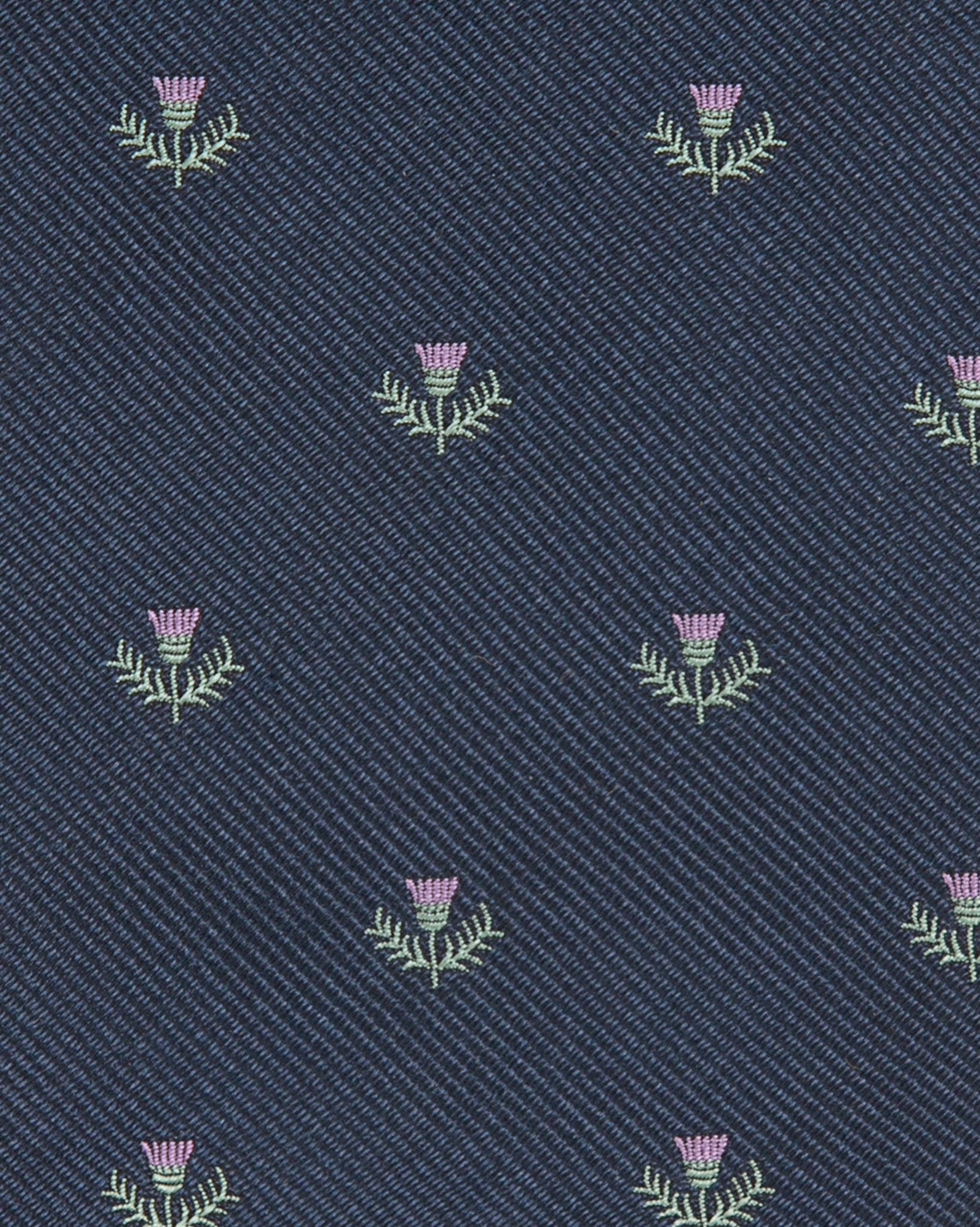 Silk Faille Club Tie Navy/Lavender/Green Laurel