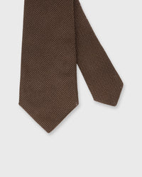 Silk Fino Grenadine Tie Brown