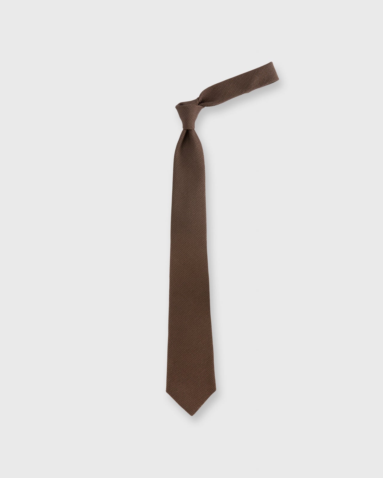 Silk Fino Grenadine Tie Brown
