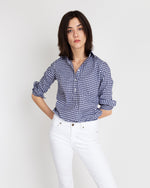 Load image into Gallery viewer, Tomboy Popover Shirt in Navy Gingham Poplin
